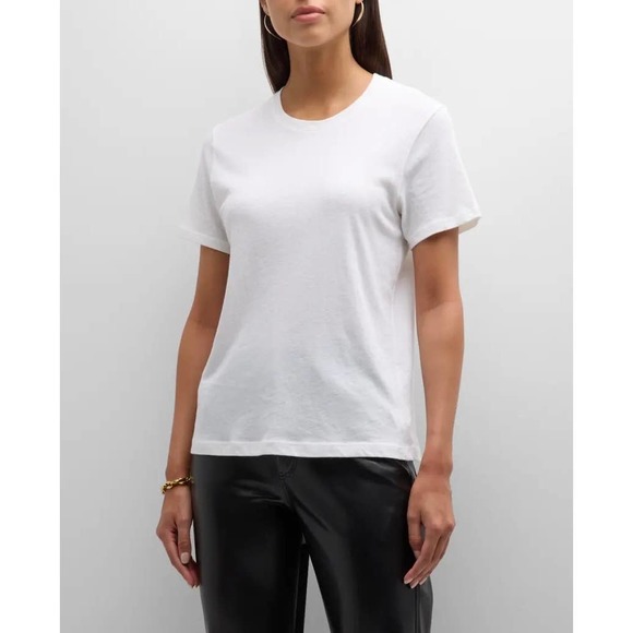 ENZA COSTA Cashmere Loose Short Sleeve Womens XS Off White Tee Shirt T-Shirt NEW - Picture 4 of 15